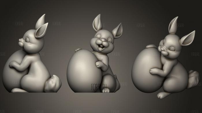 Easter Bunny stl model for CNC